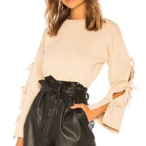 Revolve About Us Michelle Tie Sleeve Sweater in Nude